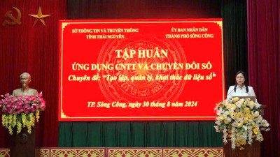 Trung tâm Công nghệ thông tin và Truyền thông hỗ trợ đẩy mạnh ứng dụng Công nghệ thông tin và Chuyển đối số cho cán bộ, công chức, viên chức cấp huyện, cấp xã năm 2024 trên địa bàn  thành phố Sông Công