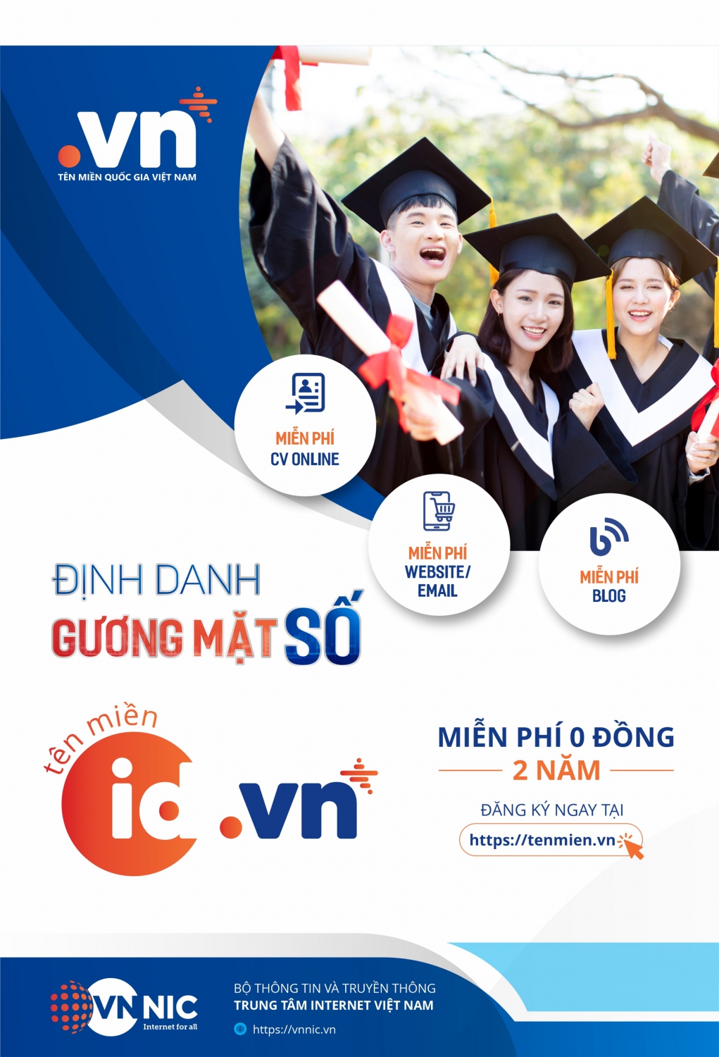 Kể từ ngày 01/6/2023, người dân có thể đăng ký sử dụng các tên miền mới id, ai, io.vn