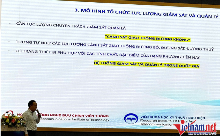 Đề xuất gắn mã định danh cho UAV, drone tương tự biển số ô tô, xe máy
