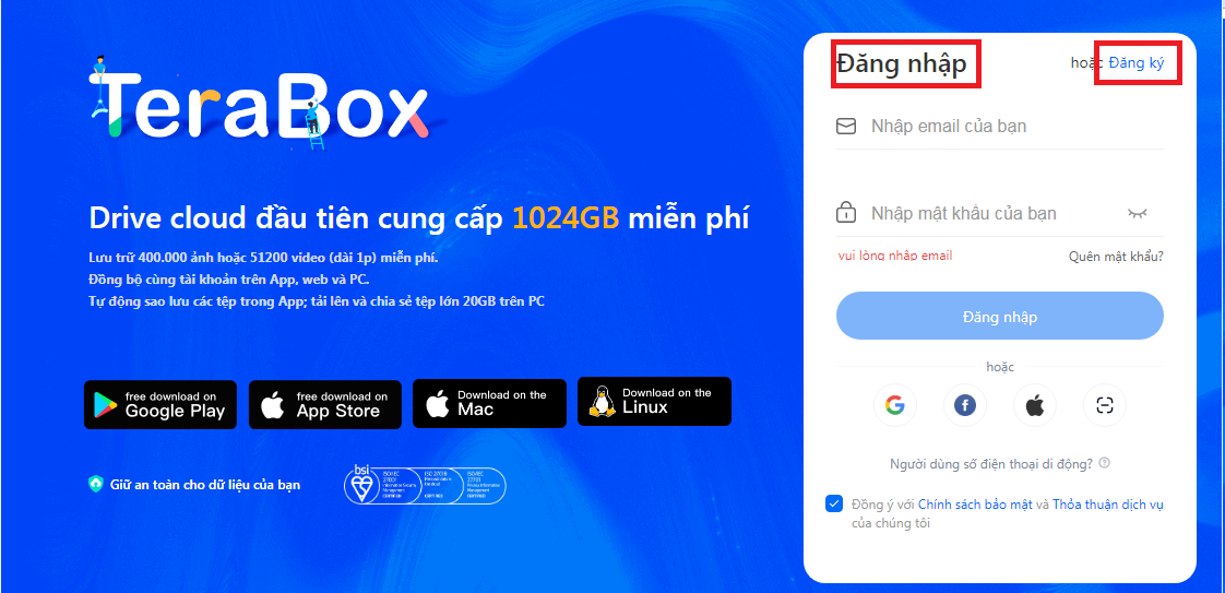 Hướng dẫn sử dụng TeraBox - Dịch vụ sao lưu và lưu trữ đám mây